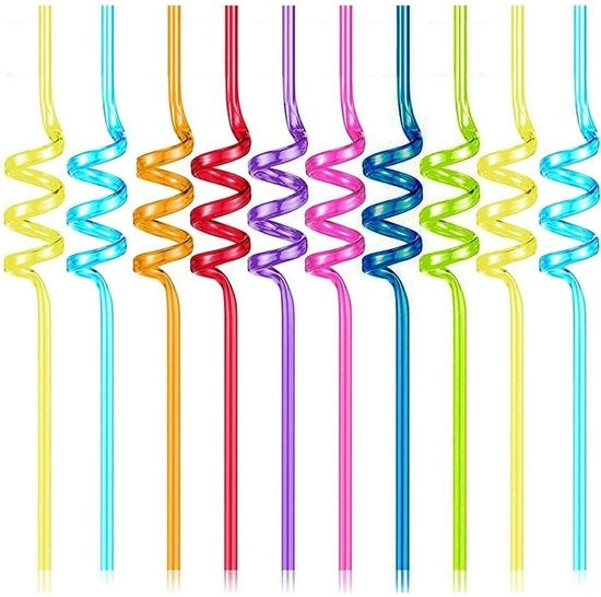Riciclabili Riettes in Plastica 10 Pezzi - Riettes Spiralate per Bambini - Decorazioni per Feste - Festa di Compleanno - Design Spirale