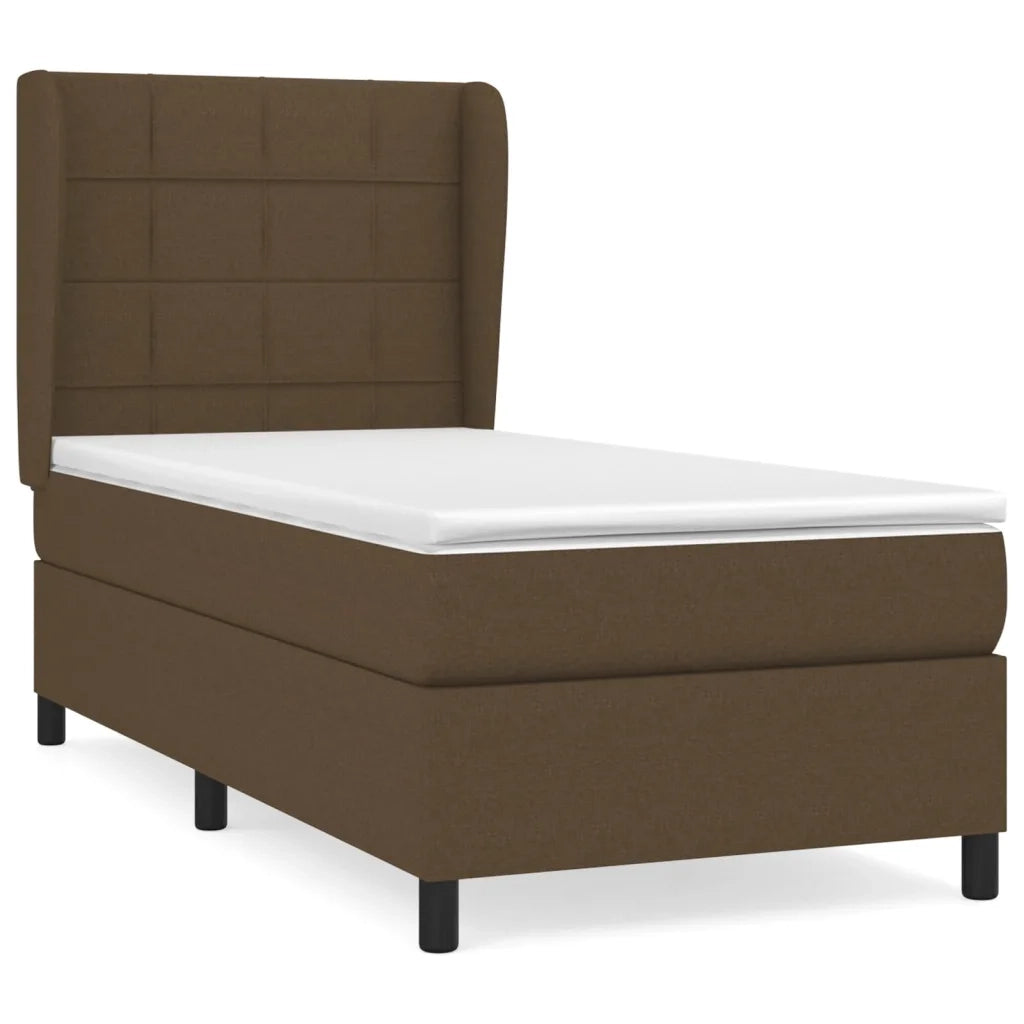 Giroletto a Molle con Materasso Marrone Scuro 80x200 cm Tessuto 3127920