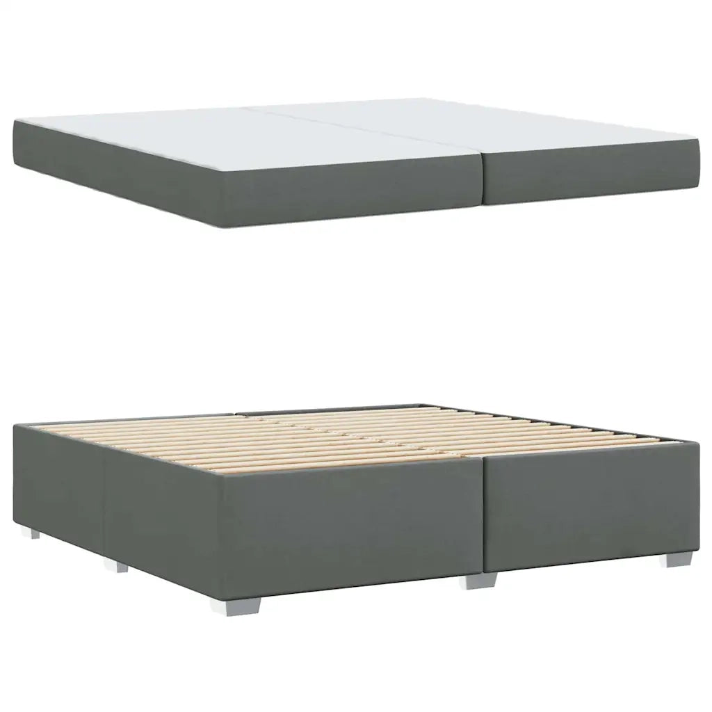 Struttura del letto Grigio scuro 200 x 200 cm Tessuto