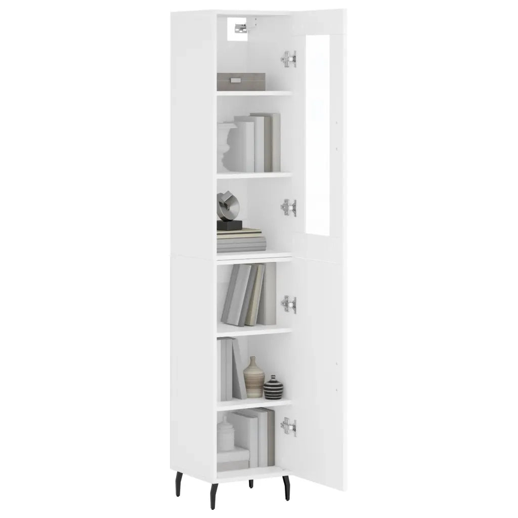 Credenza | Madia | Buffet da pranzo | Armadio da pranzo Bianca 34,5x34x180 cm in Legno Multistrato