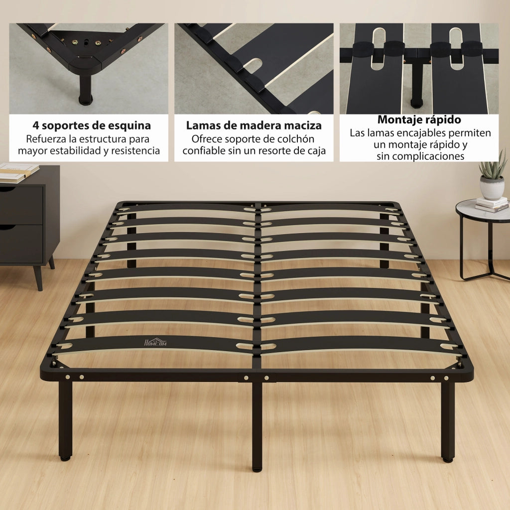 Letto contenitore 140x190 ¨C zephmum ¨C nero, metallo, 140x190