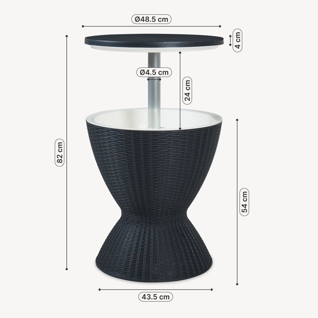 Tavolino Frigo Atessa Cool Bar a Clessidra Tavolino Portaghiaccio - Nero casa.pro