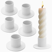 Sostituti di candela in metallo, struttura rotonda, sostituti di candela, contenitore per candele da tavolo, moderno sostituto di candela per decorazione da tavolo, matrimonio, cena a lume di candela (bianco)