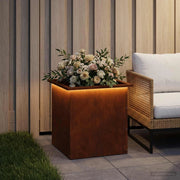 Fioriera da giardino con LED Ruggine 50 x 50 x 48 cm 8008194