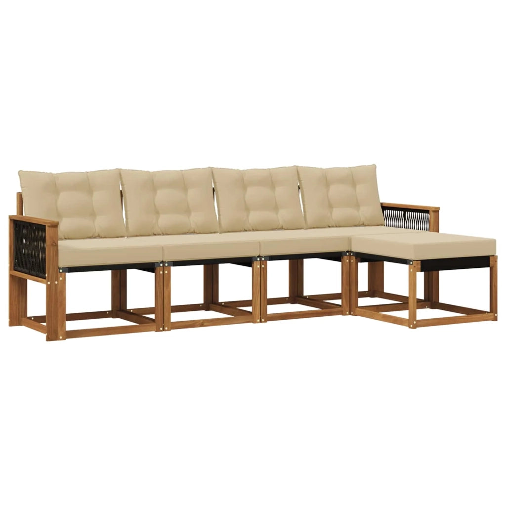 Set di divani da esterno 5 pz Naturale e Beige 3381889