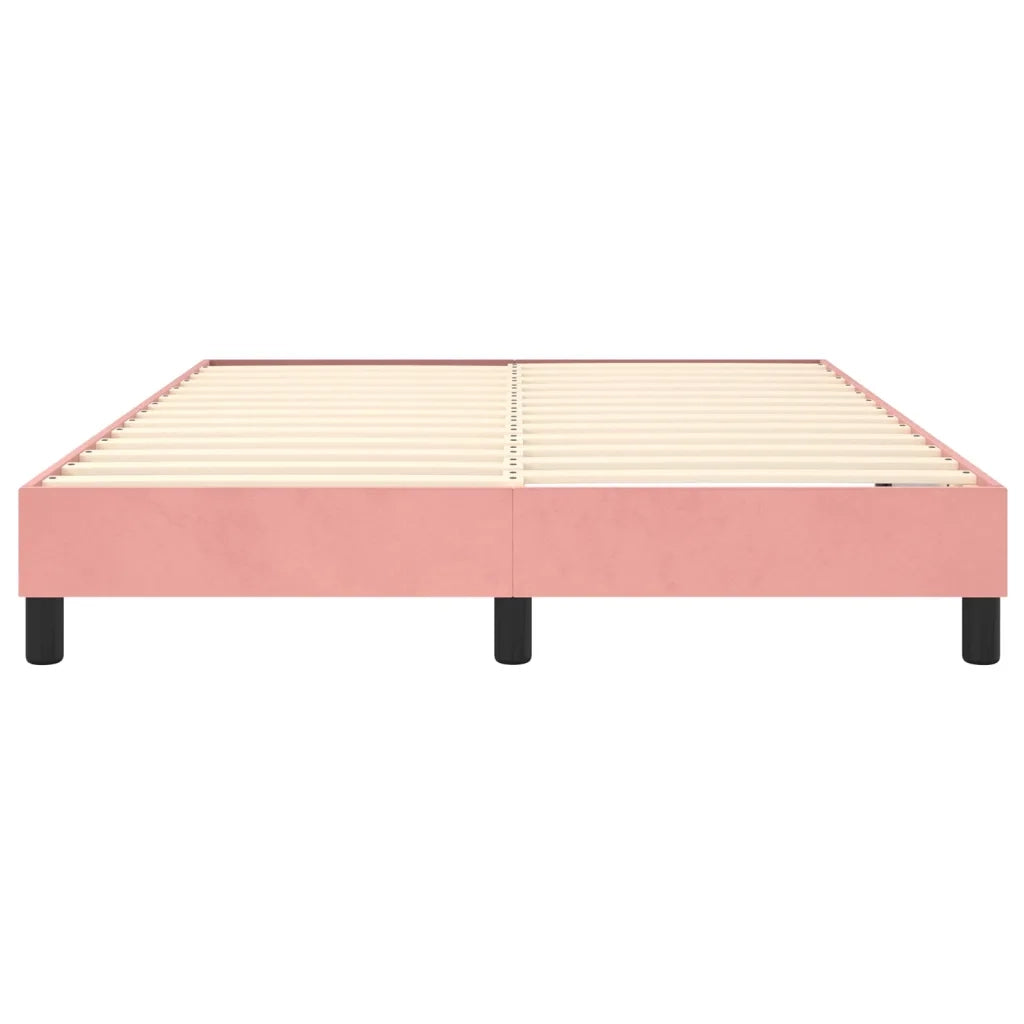 Struttura Letto a Rete a Molle-Giroletto Rosa 140x190 cm in Velluto 863367