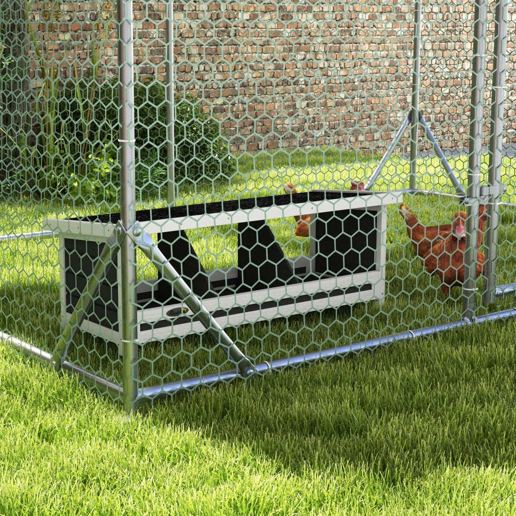 Nido per Galline a 3 Aree ¨C zephmum ¨C Legno e Bitume, Grigio, 95x37x34 cm