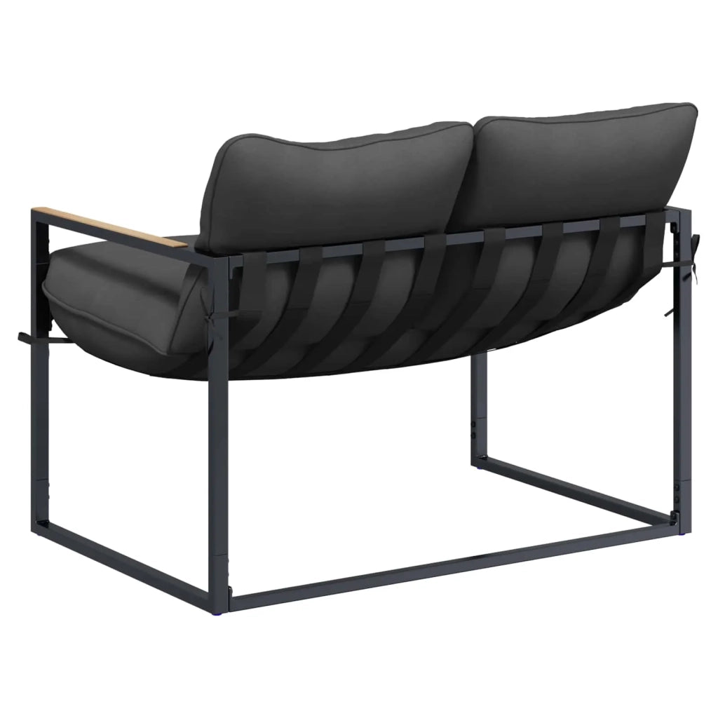 Set Divano da Giardino | Set Salotto da Giardino Nero e antracite Acciaio