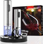 Set di Apertura automatica a 7 in 1 per Vino con Sfoglia, Pompante e Tagliafoglia con Funzione di Aerazione
