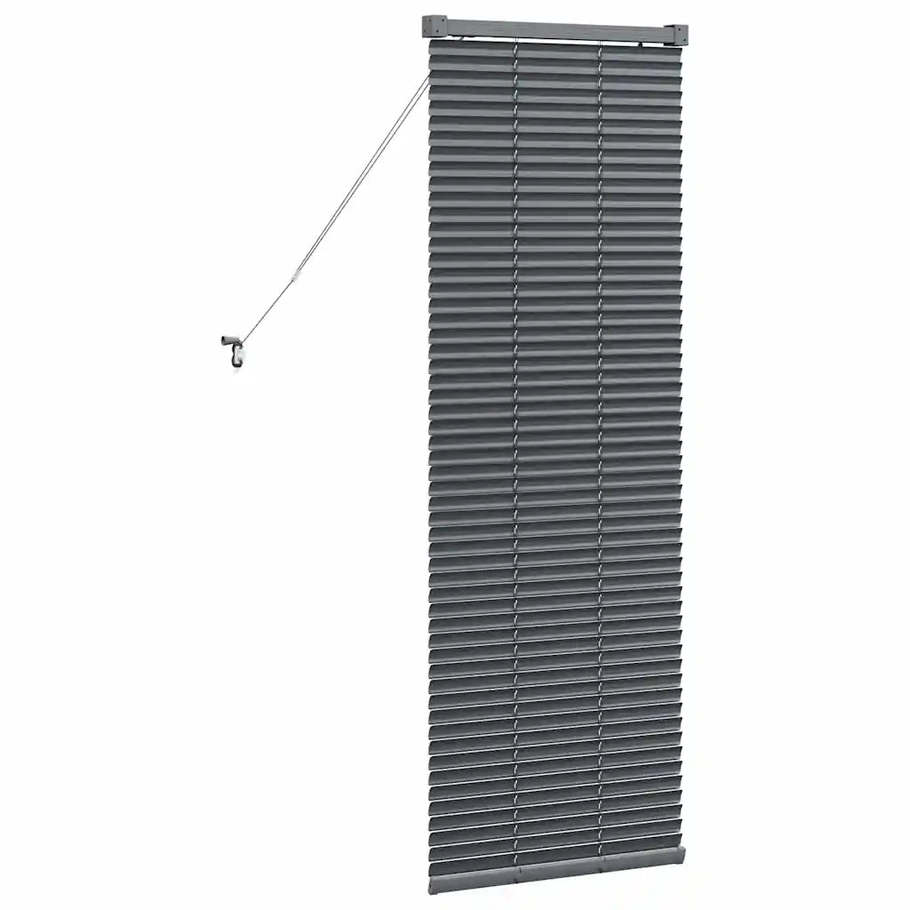 Tendaggi a Veneziana | Tenda a lamelle Grigio scuro 130 x 50 cm Alluminio