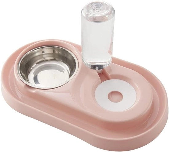 Scatole per Animali Elevate a Doppia Portata – RVS, Dispensatore d'Acqua Automatico, Senza Morsetti – Adatto per Piccoli/Mediali Animali di Compagnia
