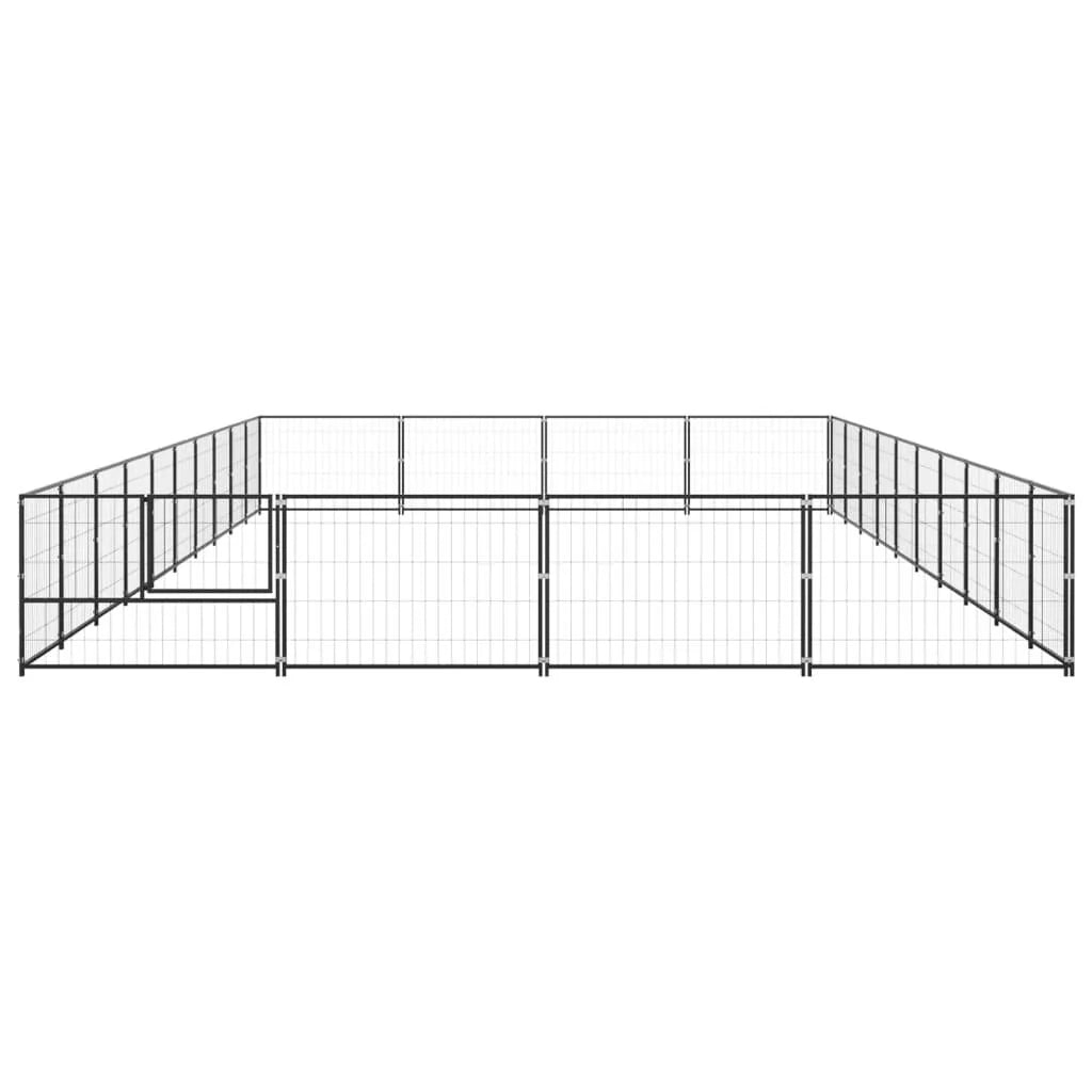 Recinto per animali da esterno per cani recinto per animali nero 40 m² acciaio 02_0000534