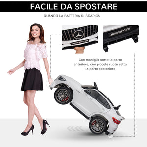 Macchina Elettrica per Bambini 12V con Licenza Mercedes GLA 45 AMG Bianca
