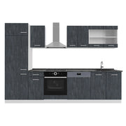 Cucina componibile R-Line Calce nera/Bianco 300 cm PL Antracite Vicco