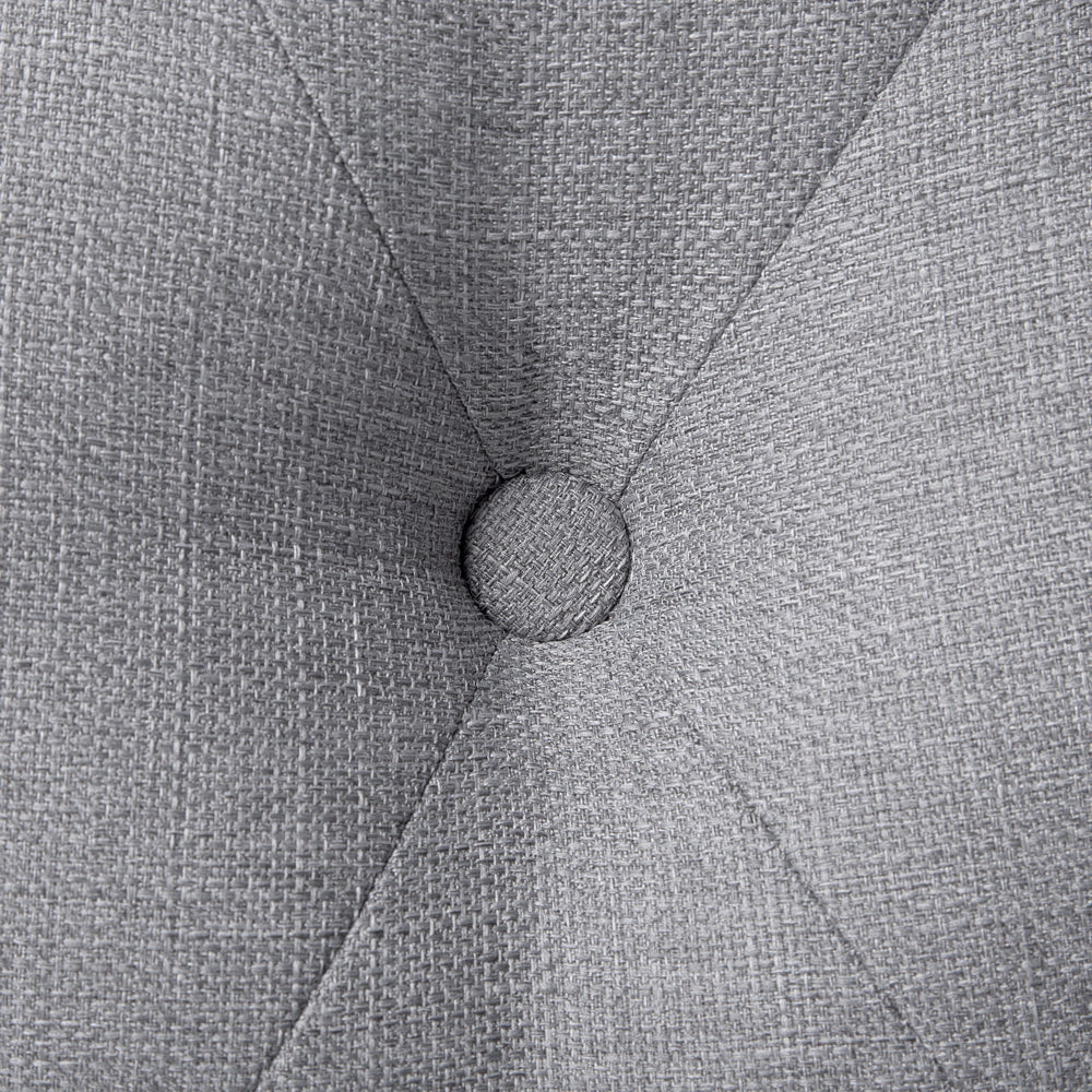 Letto a doghe Tessuto in poliestere grigio Poggiatesta trapuntato imbottito 180 x 200 cm Design moderno