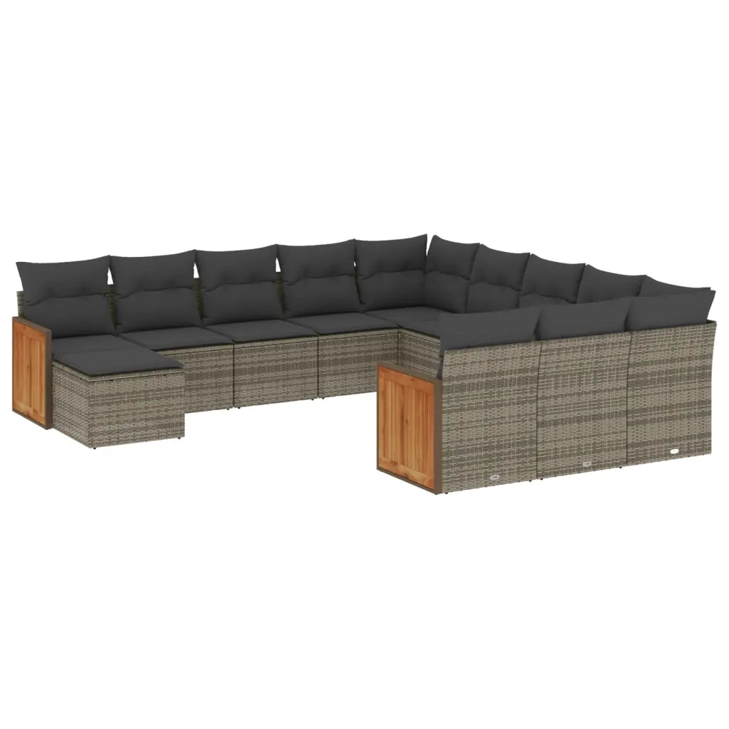 Set Divani da Giardino 12 pz con Cuscini Grigio in Polyrattancod mxl 89433