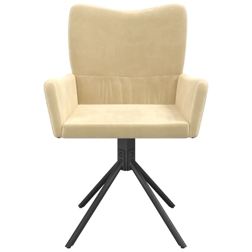 Sedie da Pranzo Girevoli 2 pz Crema in Velluto cod mxl 19302