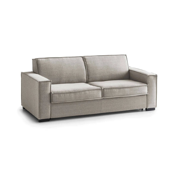 Divano fisso Aglientu, Divano a 2 posti, Made in Italy, SofÒ  Soggiorno in tessuto, con Braccioli slim, cm 160x95h90, Tortora