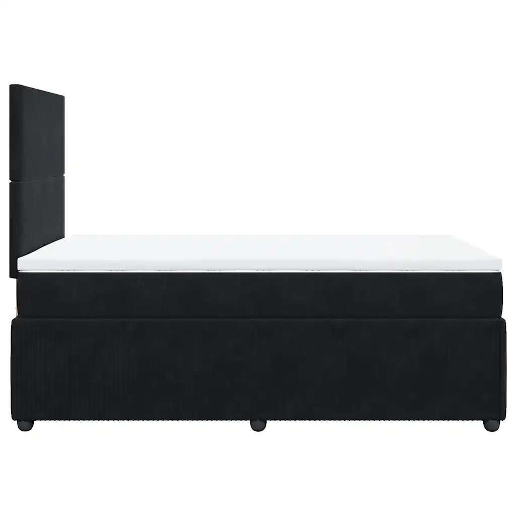 vidaXL Giroletto a Molle con Materasso Nero 120x190 cm in Velluto
