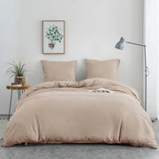 Set da letto 2 pezzi 135 x 200 cm Beige 1 coperta da letto con cerniera e 1 cuscino 80 x 80 cm in microfibra 100% (130 g/m²)
