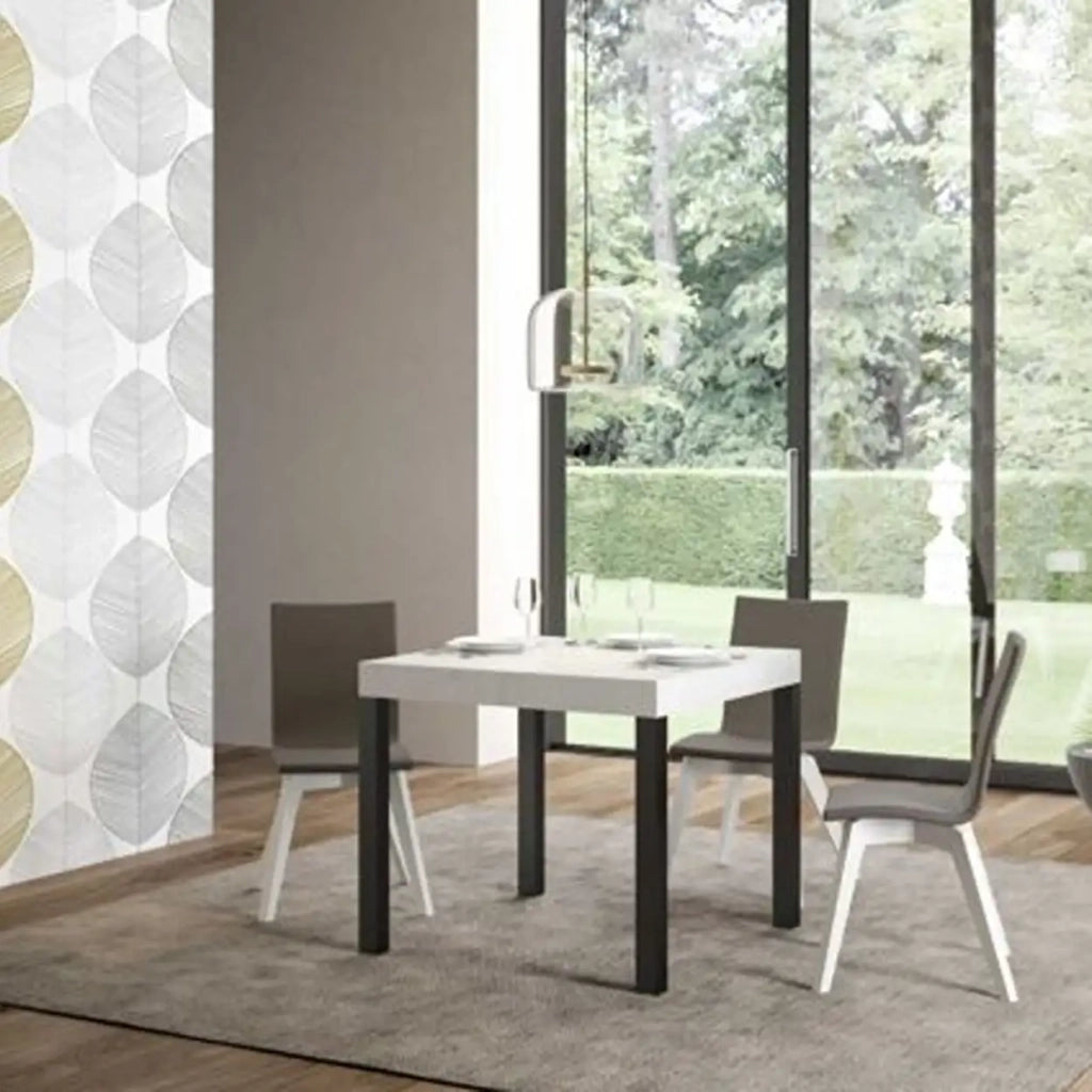 Tavolo allungabile 90/246x90 cm Everyday colore bianco frassino gambe antracite