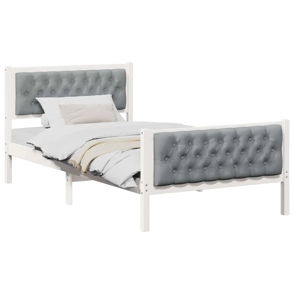 Struttura del letto Grigio chiaro 100 x 200 cm Pino massello 878423
