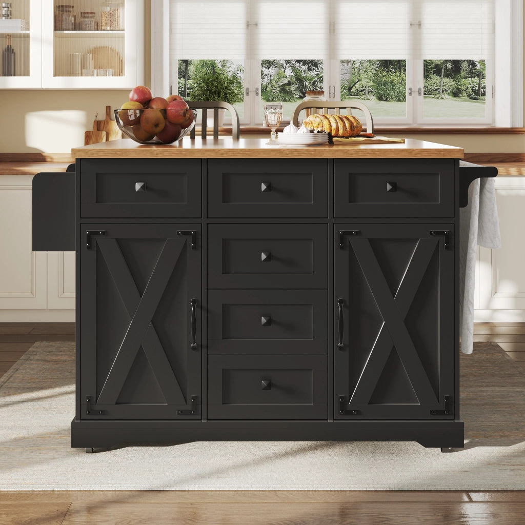 CARRELLO SERVIZIO PIEGHEVOLE 147x70x93 cm Nero MDF e Metallo