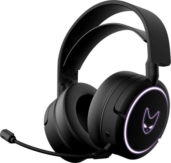 Headset da Gaming senza Fili - PC PS4 PS5 Xbox Switch - Durata Batteria 20 ore - Microfono Integrato - Nero