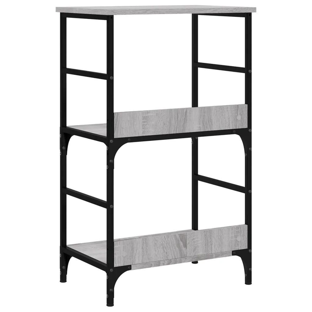 Libreria-Scaffale per Libri-Mobile di Stoccaggio Grigio Sonoma 50x33x82 cm in Legno Multistrato