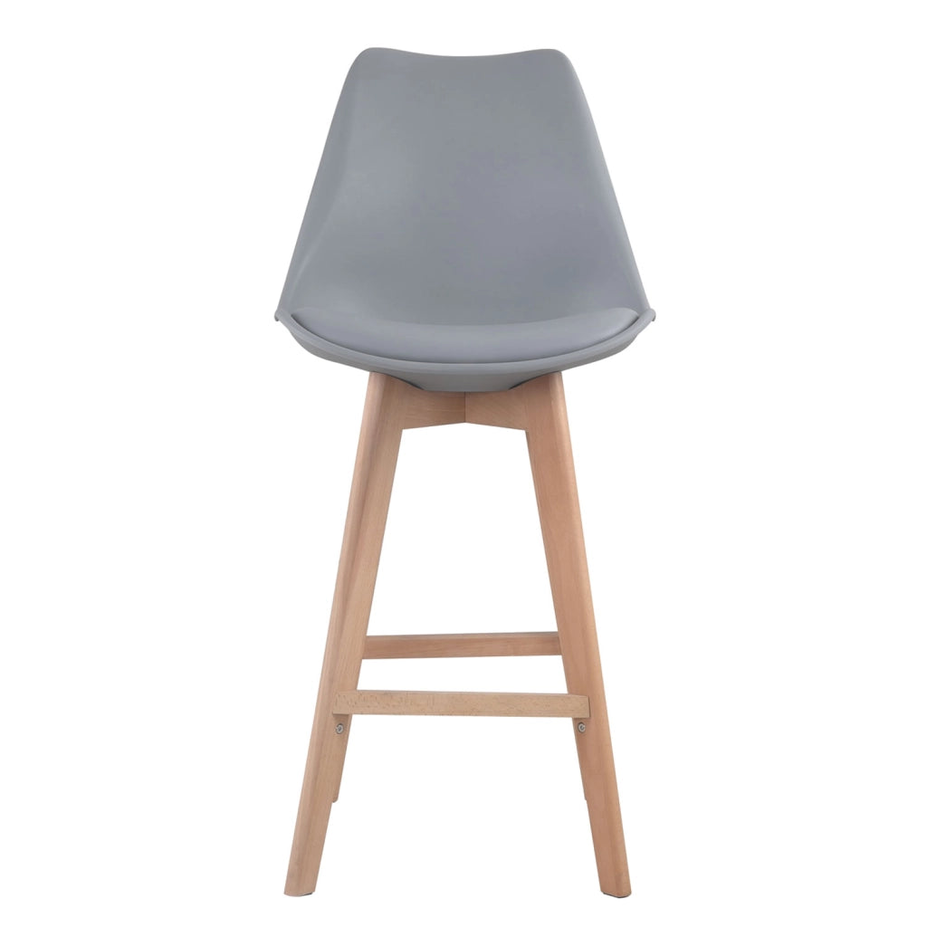 Set di 2 sgabelli scandinavi SVEN grigio con cuscino