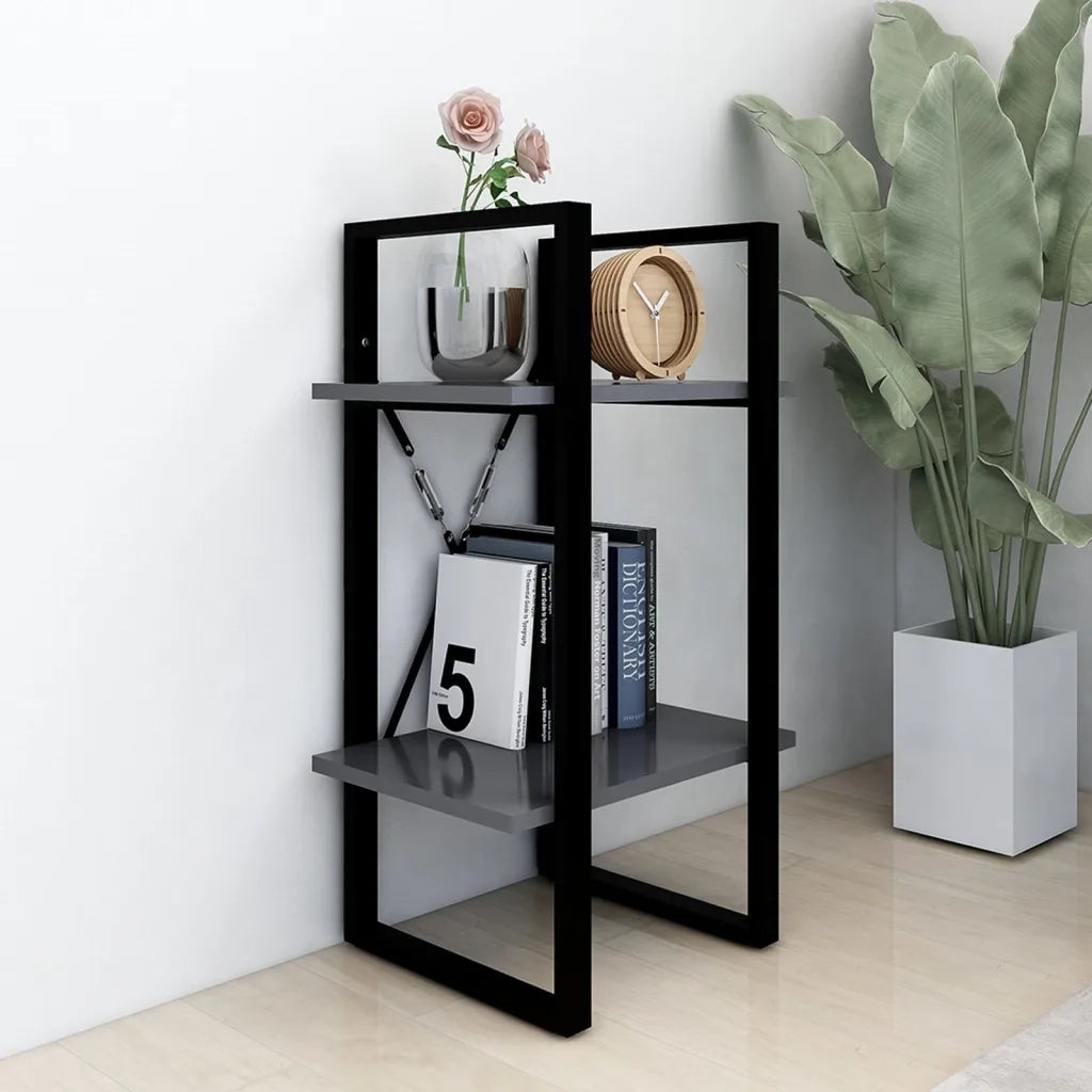 Libreria a 2 Ripiani Grigia 40x30x70 cm in Legno Multistrato 806409