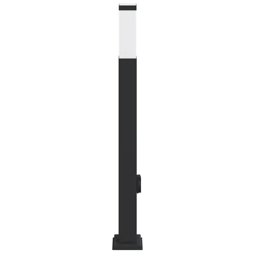 Lampada a paletto con presa elettrica 80 cm Nera IP44 4006085