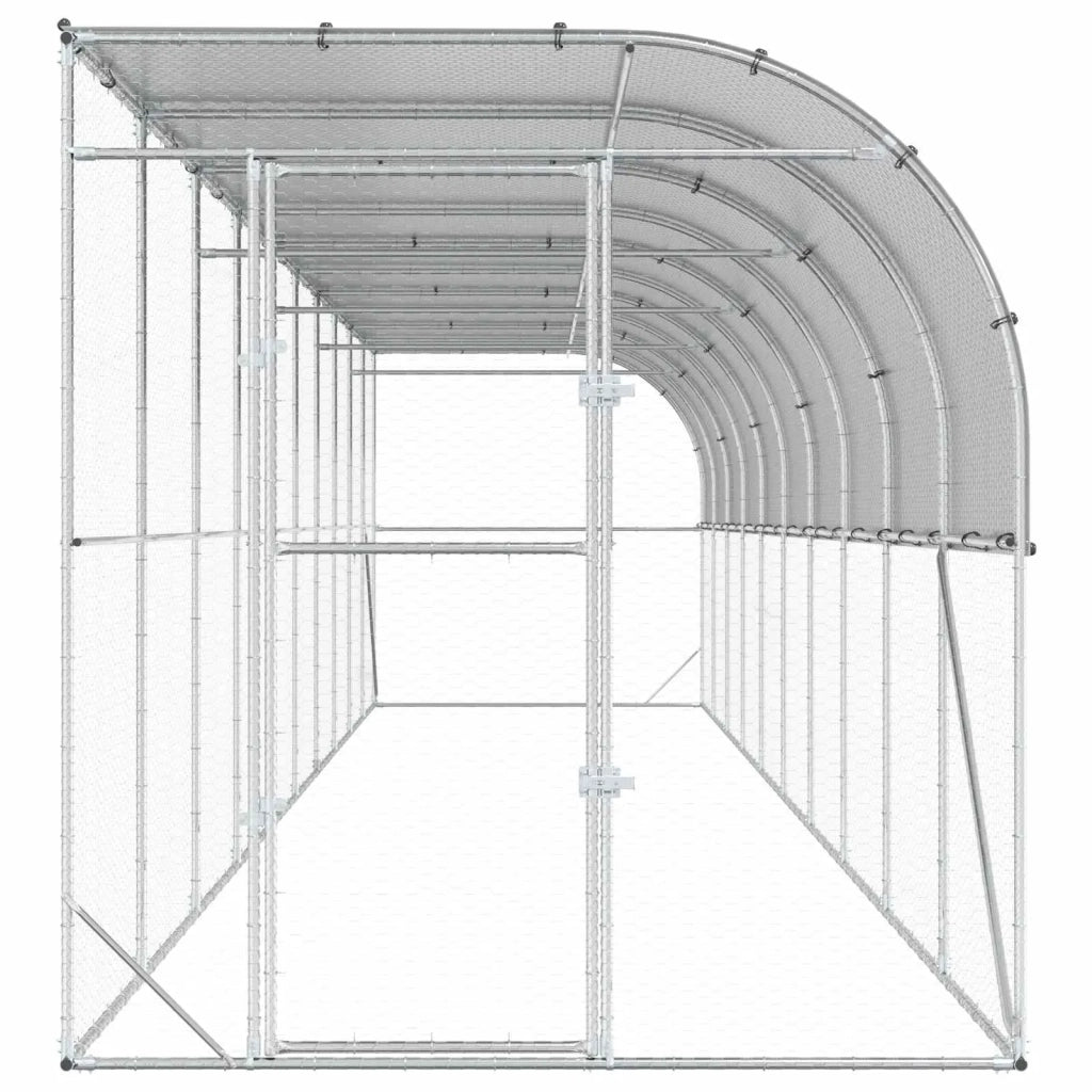 Gabbia per Polli Contro il Muro Argento 600 x 150 x 215 cm 3434739