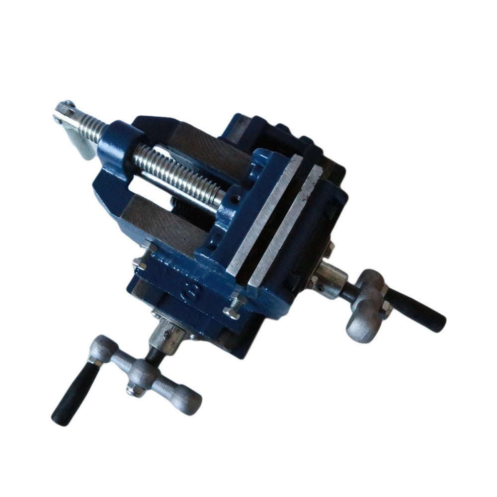 Trade Shop - Morsa A Croce Da 75mm 3" Doppie Ganasce Per Trapano A Colonna Da Banco Bancone -