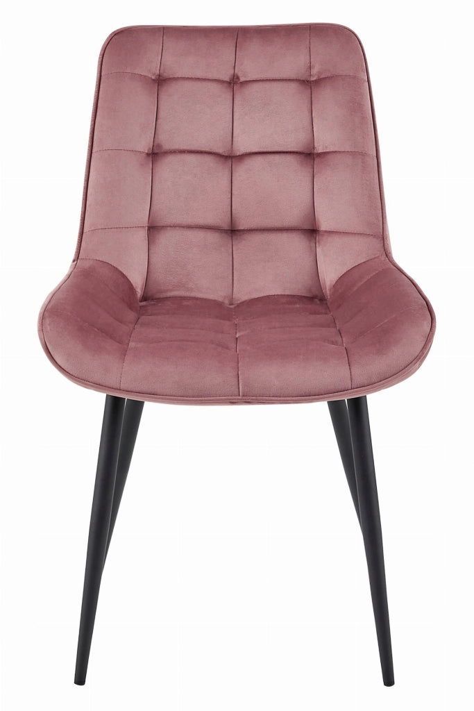 Sedia VALORA BERA - Velluto rosa scuro con gambe nere