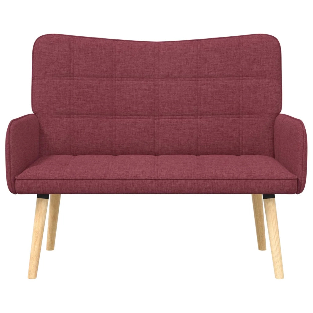 Sofa a Due Posti Rosso vino 115 x 61 x 87 cm Tessuto