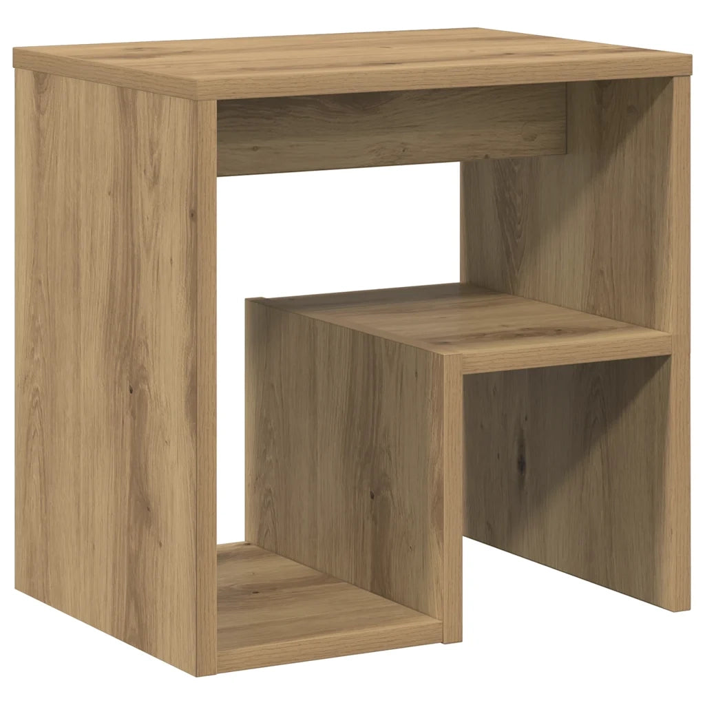 Comodini 2pz Rovere Artigianale 40x30x40 cm in Truciolato 856529