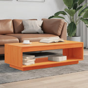 Tavolino da Salotto Marrone Cera 110x50x33,5cm Massello di Pino