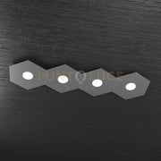 HEXAGON APPLIQUE-PLAFONIERA 4 LUCI GRIGIO ANTRACITE 1142-4L-GA
