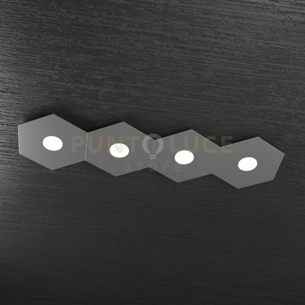 HEXAGON APPLIQUE-PLAFONIERA 4 LUCI GRIGIO ANTRACITE 1142-4L-GA
