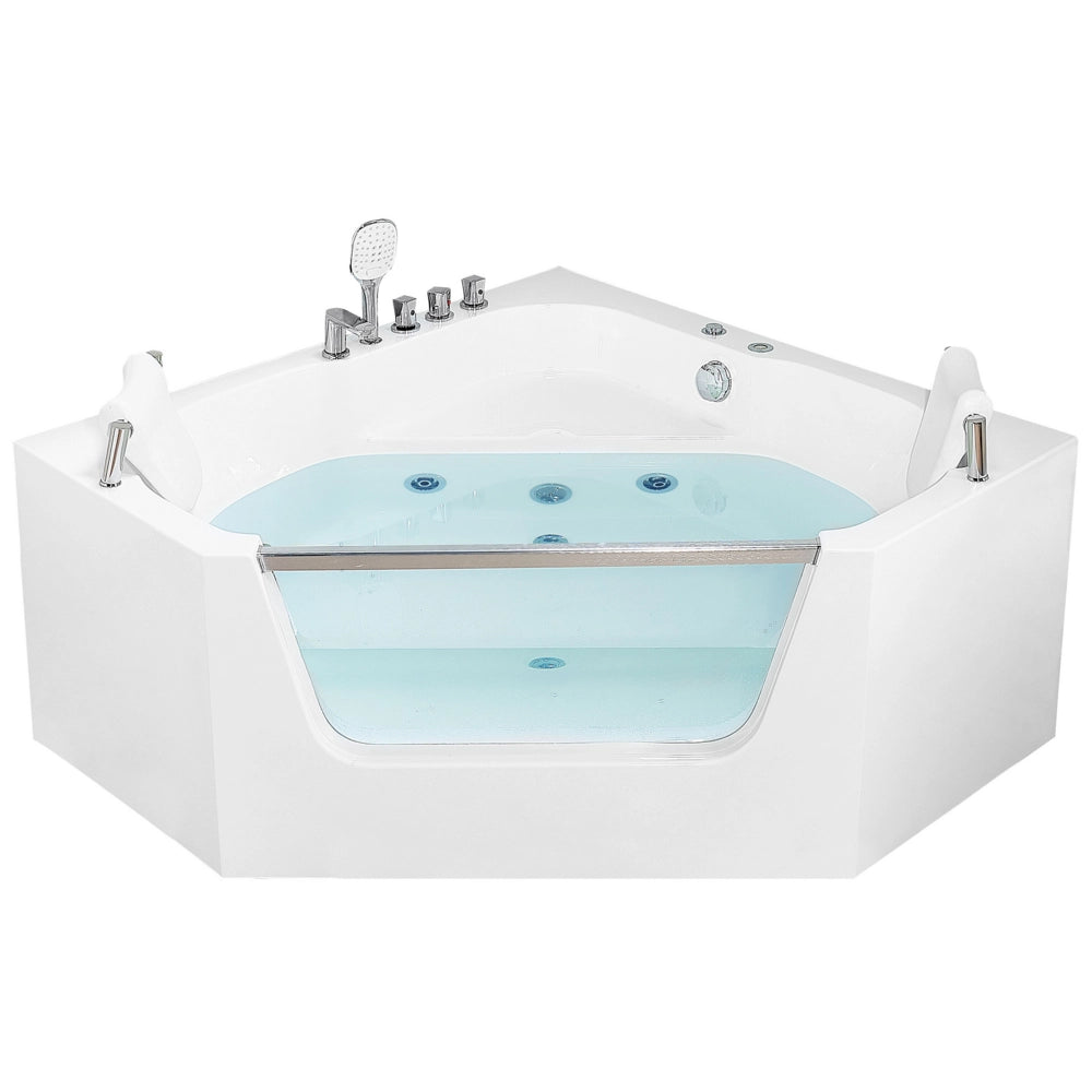 Vasca da bagno angolare in acrilico con funzione idromassaggio 1500 x 1500 mm con poggiatesta Design classico