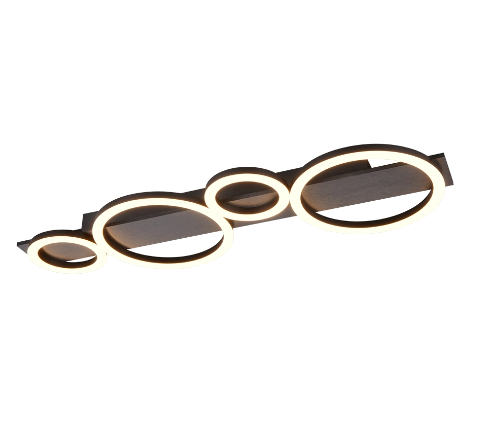 Plafoniera LED, metallo, nero, L 72 cm, Lumos