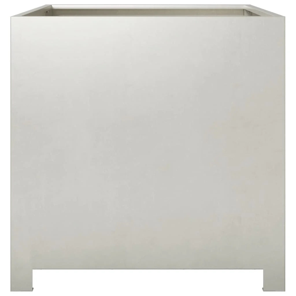 Fioriera rialzata per piante fiori terrazza giardino 50 x 50 x 50 cm acciaio inox argento 02_0037662