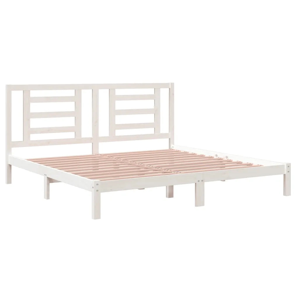 Giroletto senza Materasso Bianco 200x200 cm Legno Massello Pino 3104369