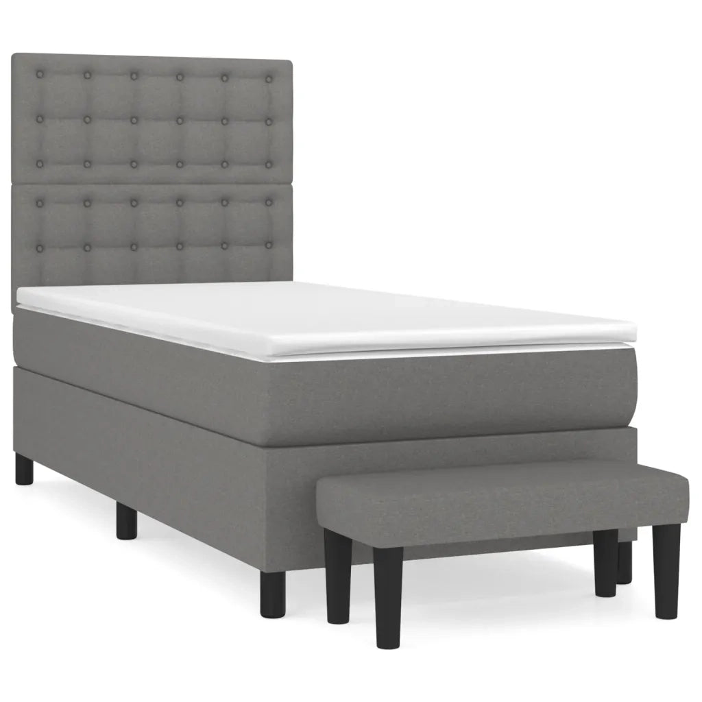 Giroletto a Molle con Materasso Grigio Scuro 90x200 cm Tessuto cod mxl 62909
