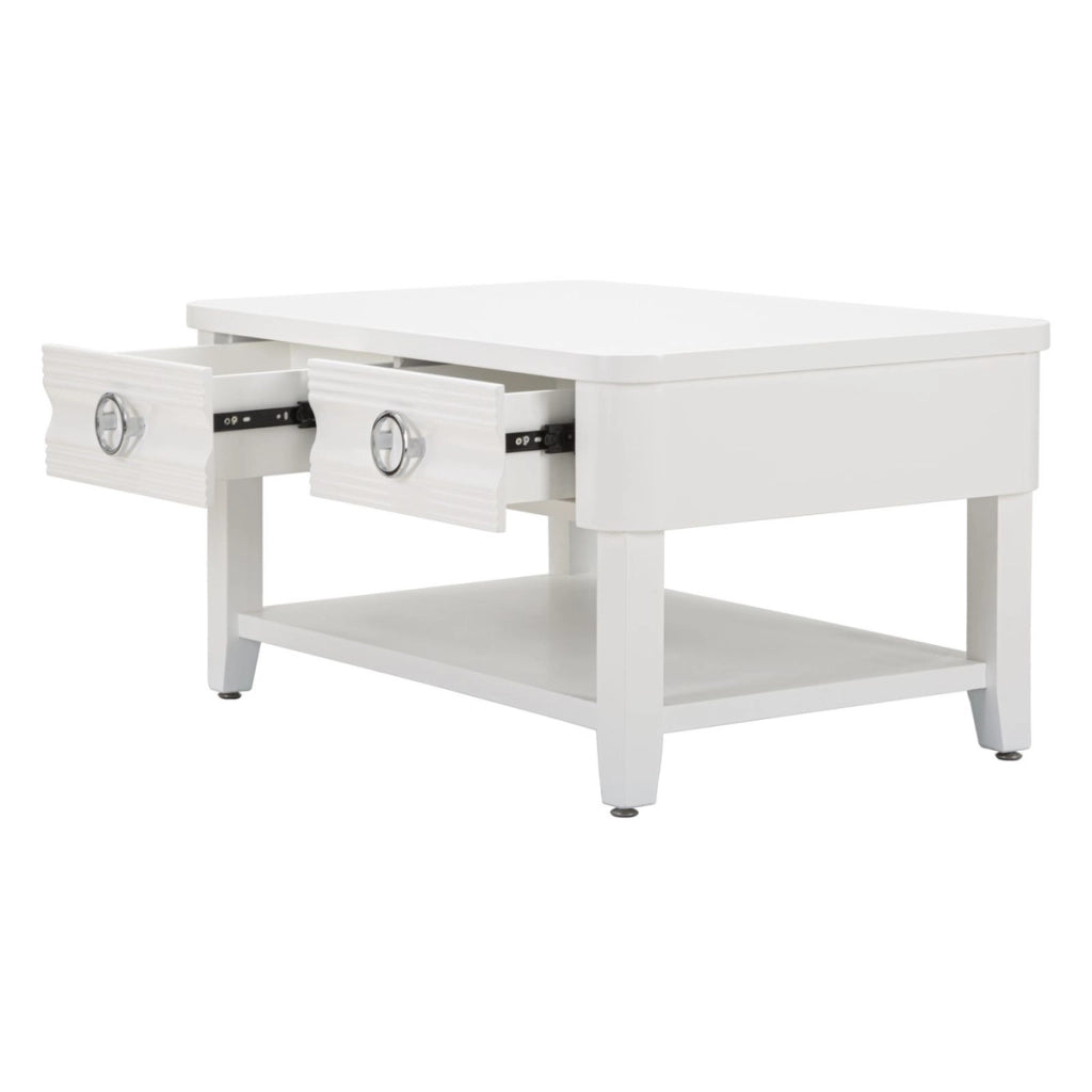 Tavolino VKH516, Bianco, Legno, 90x60x47 cm