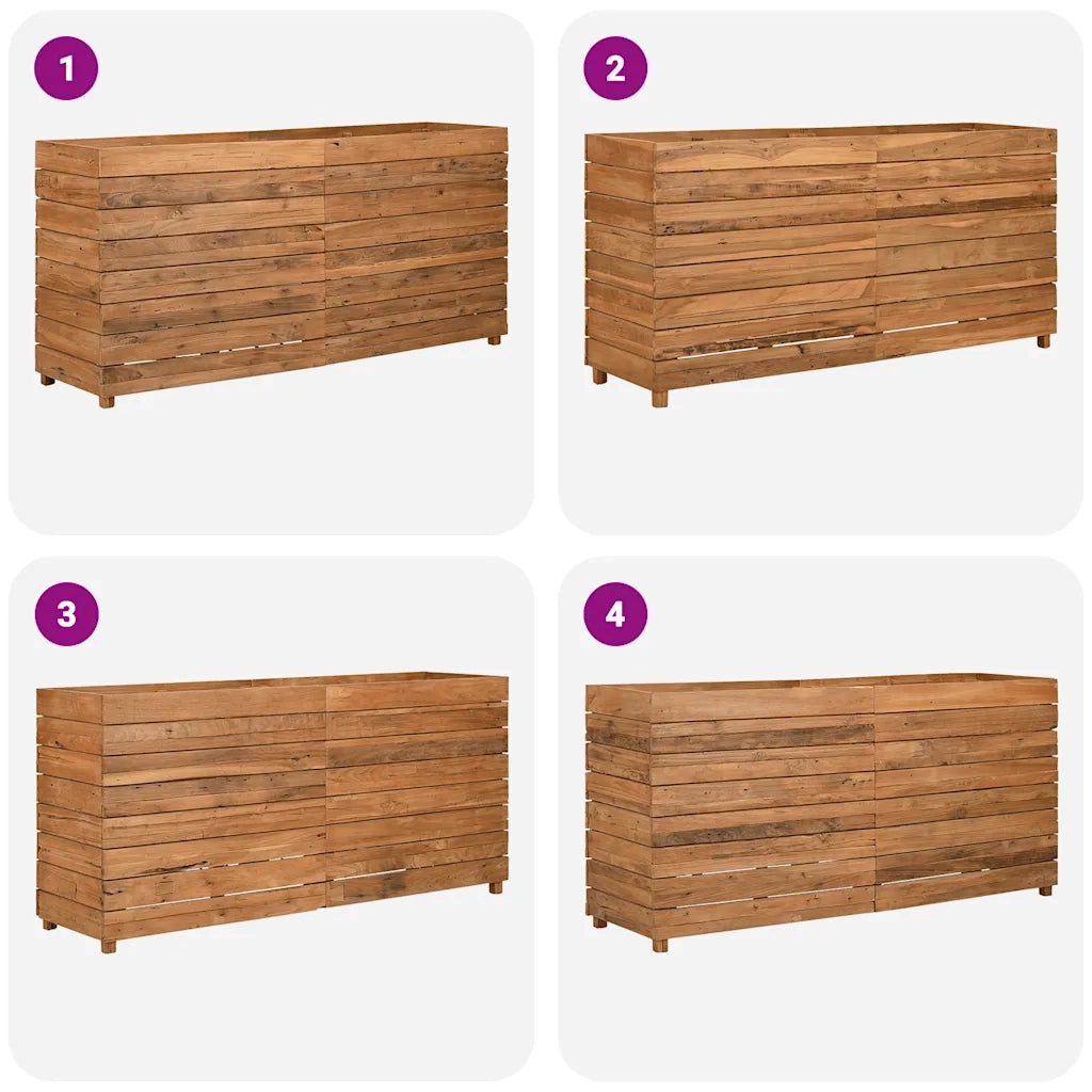 Letto Rialzato 150x40x72 cm Legno di Teak di Recupero e Acciaio 47429
