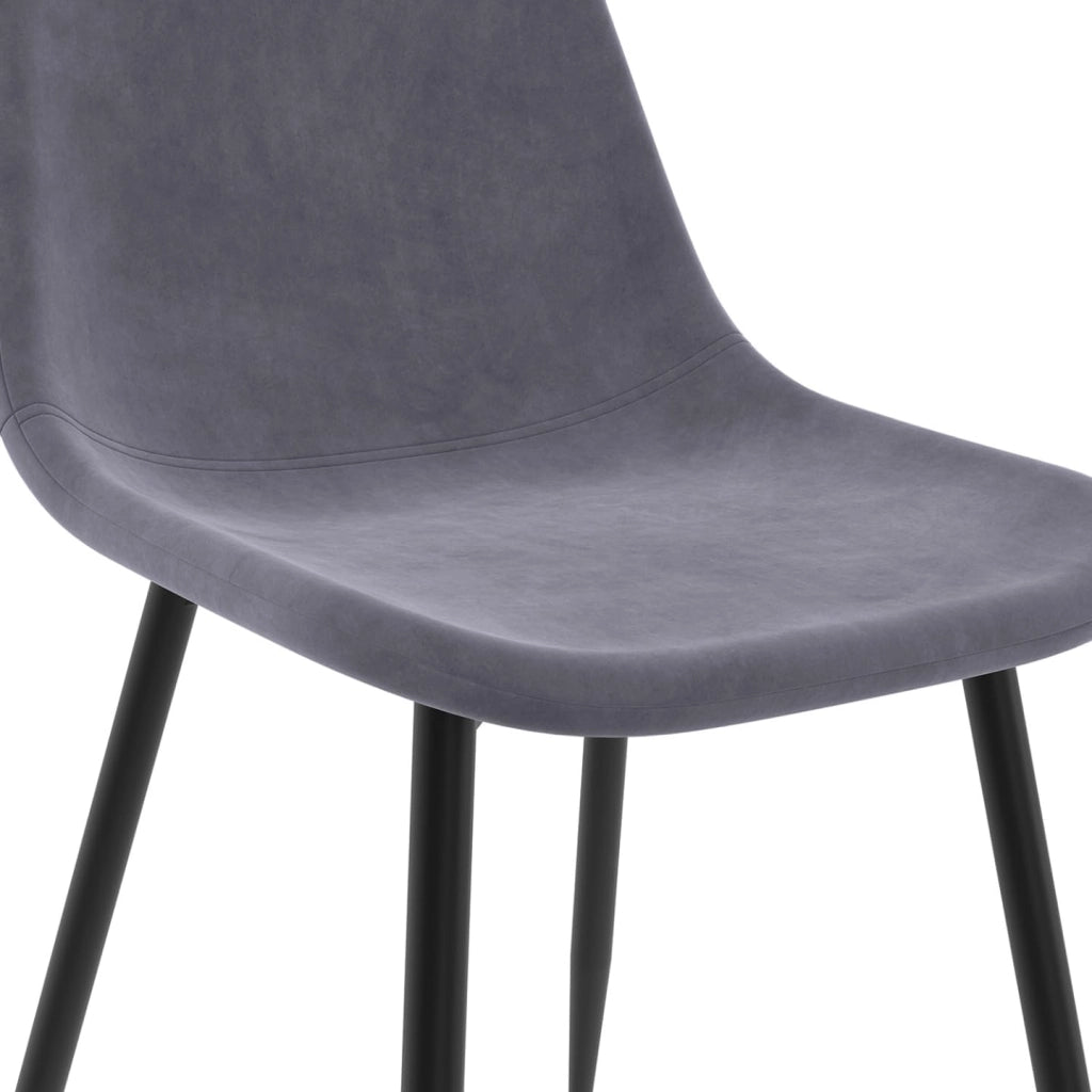Set di 6 sedie DALI in velluto misto blu, grigio scuro, grigio chiaro e giallo