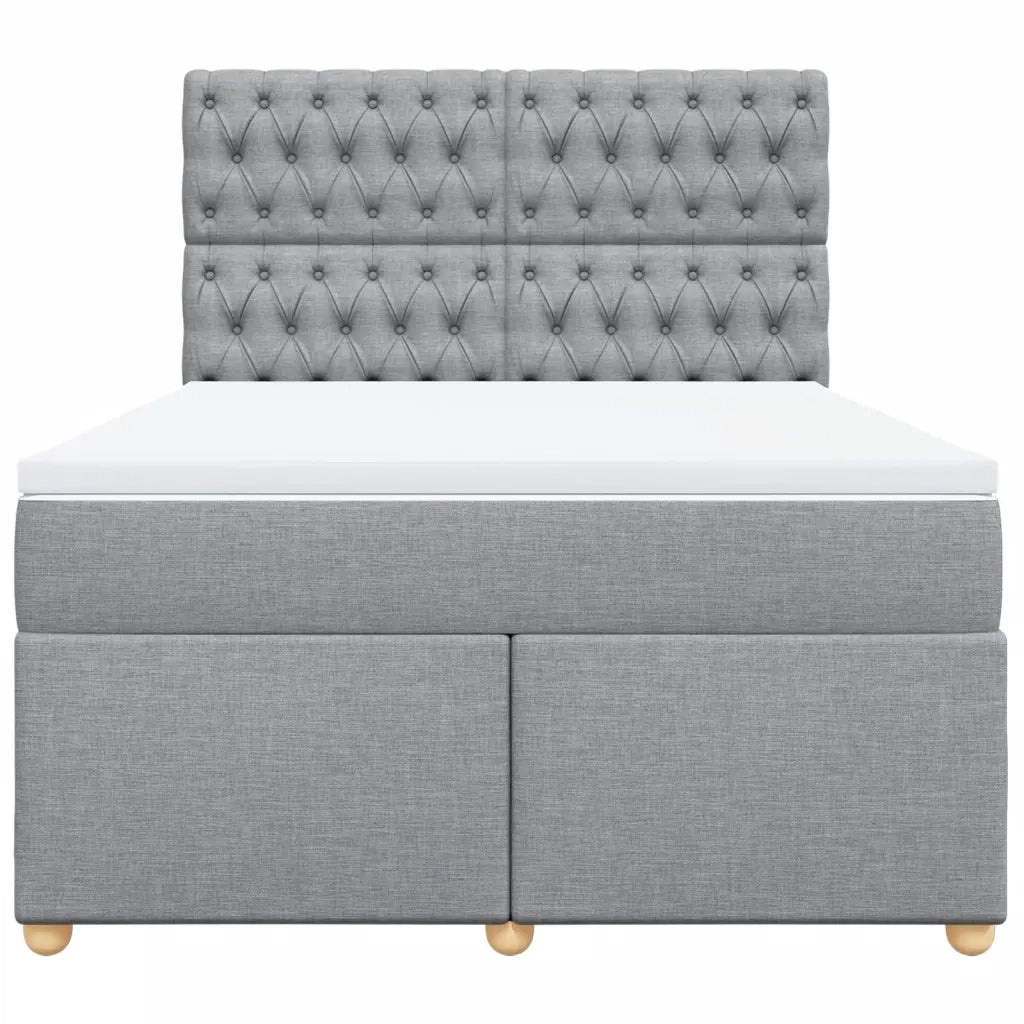 Giroletto a Molle con Materasso Grigio Chiaro 140x190cm Tessuto