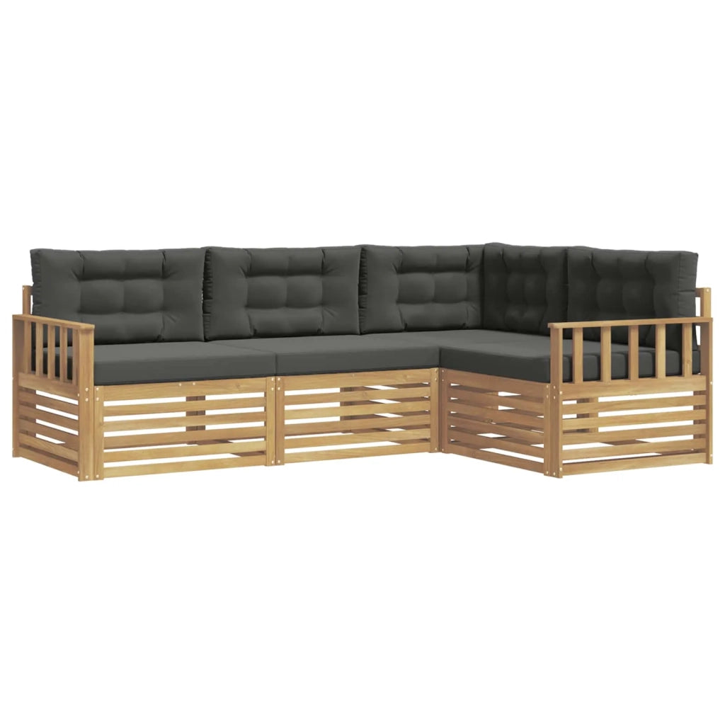 Set di divani da esterno 5 pcs Bianco e Antracite Poliestere